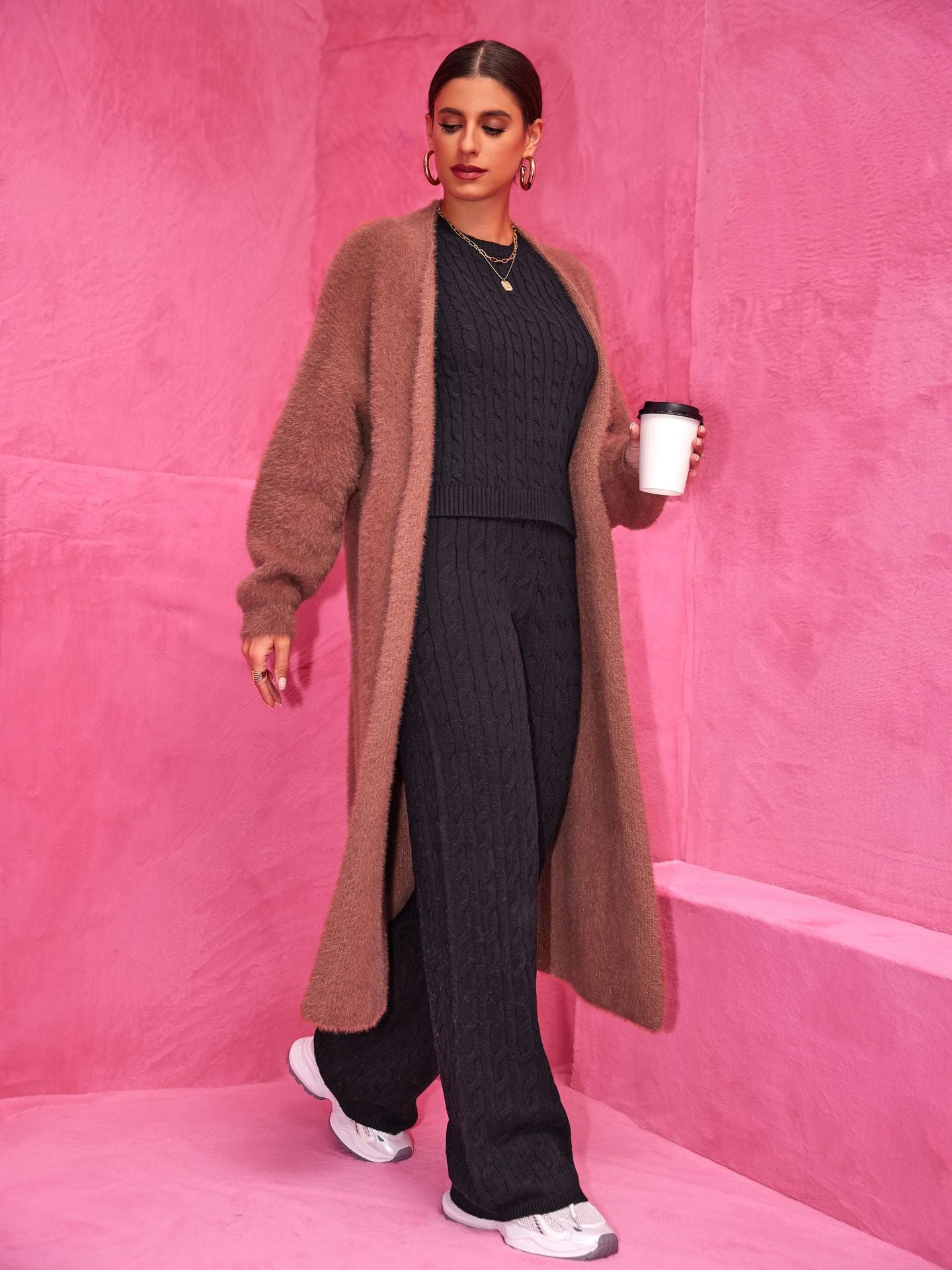 Women Clothes Autumn Winter Casual Baggy Coat Women Long Knitwear Sweater