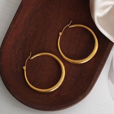 18K Gold - Plated Hoop Earrings - NUTRAL ATTIRE