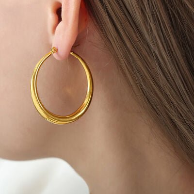 18K Gold - Plated Hoop Earrings - NUTRAL ATTIRE