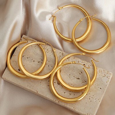 18K Gold - Plated Hoop Earrings - NUTRAL ATTIRE