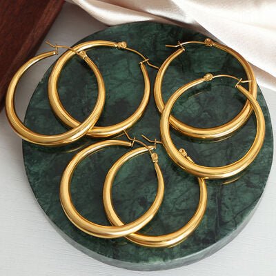 18K Gold - Plated Hoop Earrings - NUTRAL ATTIRE