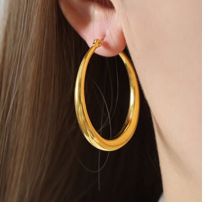 18K Gold - Plated Hoop Earrings - NUTRAL ATTIRE