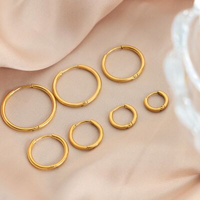 18K Gold - Plated Huggie Earrings - NUTRAL ATTIRE
