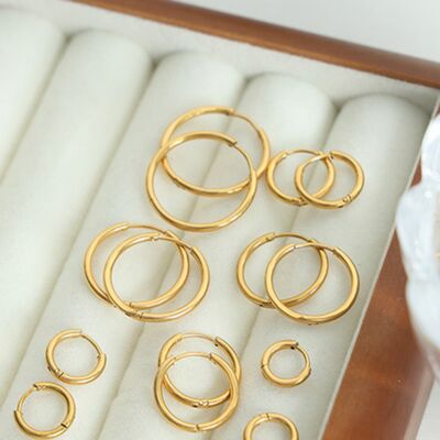 18K Gold - Plated Huggie Earrings - NUTRAL ATTIRE