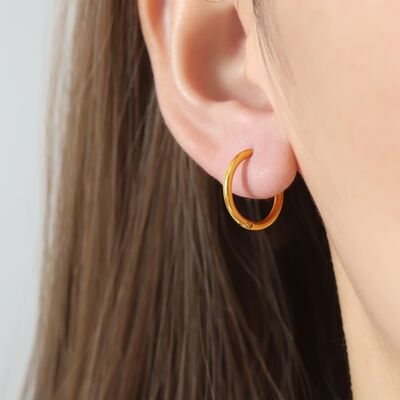 18K Gold - Plated Huggie Earrings - NUTRAL ATTIRE