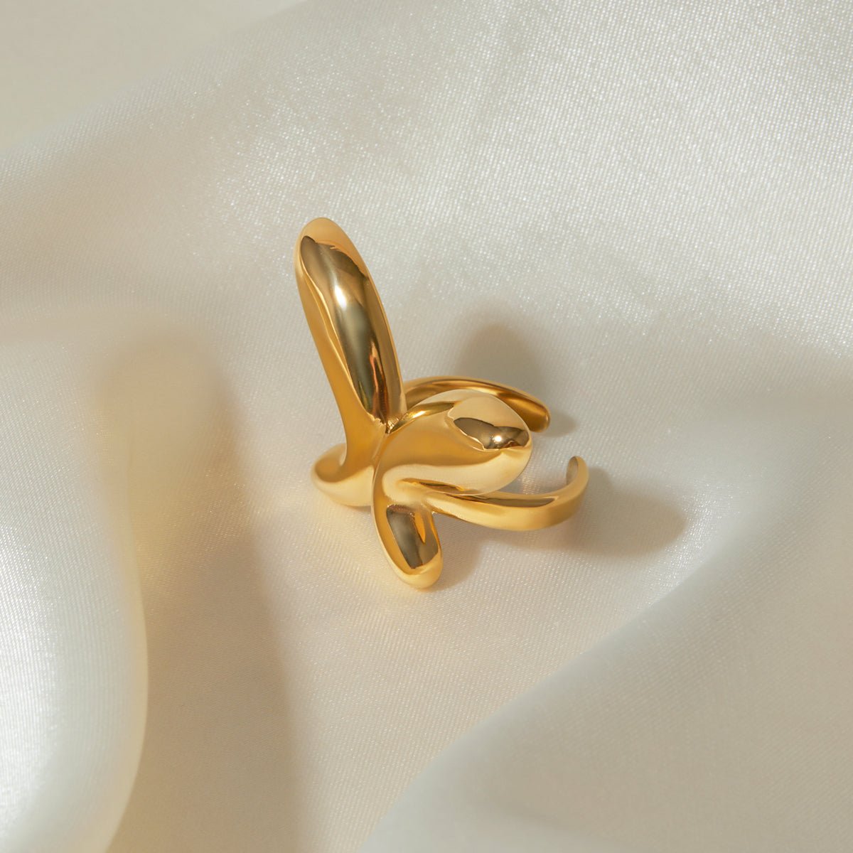 18K Gold - Plated Stainless Steel Butterfly Ring - NUTRAL ATTIRE