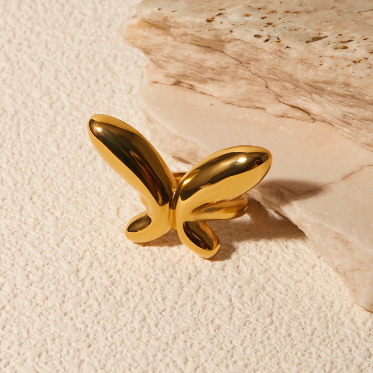 18K Gold - Plated Stainless Steel Butterfly Ring - NUTRAL ATTIRE