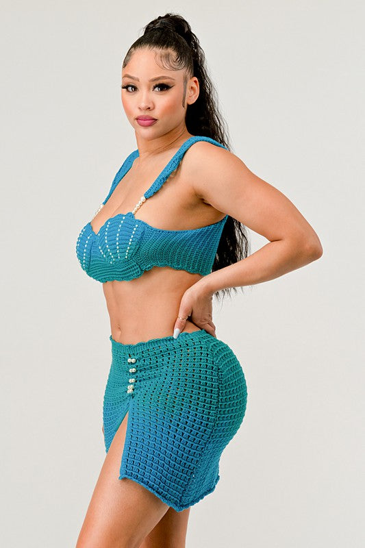 LITTLE MERMAID PERAL ADORABLE TWO PCS KNIT SET