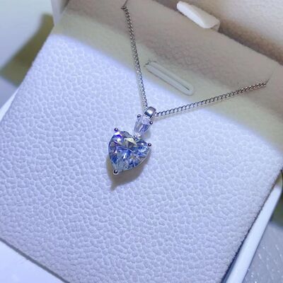 2 Carat Moissanite 925 Sterling Silver Heart Pendant Necklace - NUTRAL ATTIRE