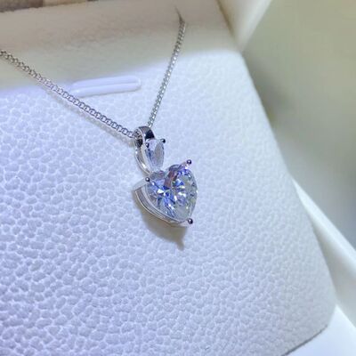 2 Carat Moissanite 925 Sterling Silver Heart Pendant Necklace - NUTRAL ATTIRE