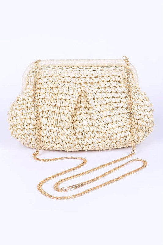 Color Straw Crossbody Bag