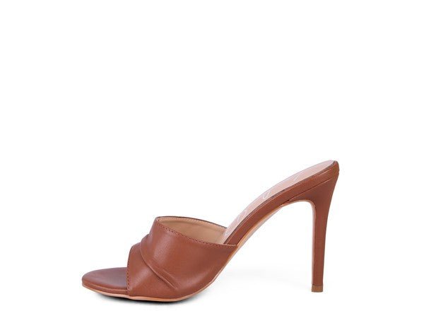 3RD DIVORCE Pleated Strap High Heeled Sandal - NUTRAL ATTIRE