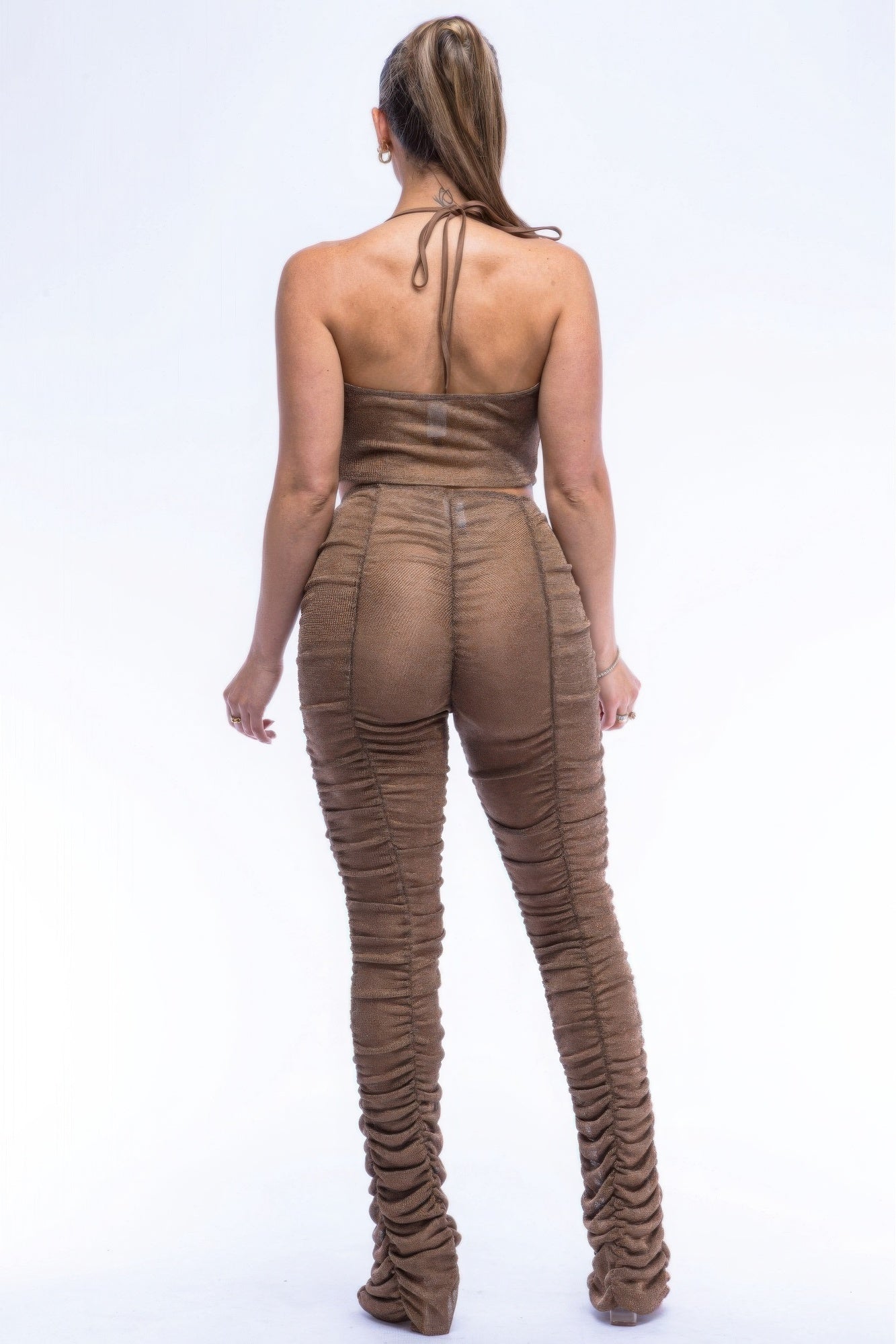 Mona Lisa Halter Top Ruched Pants Set