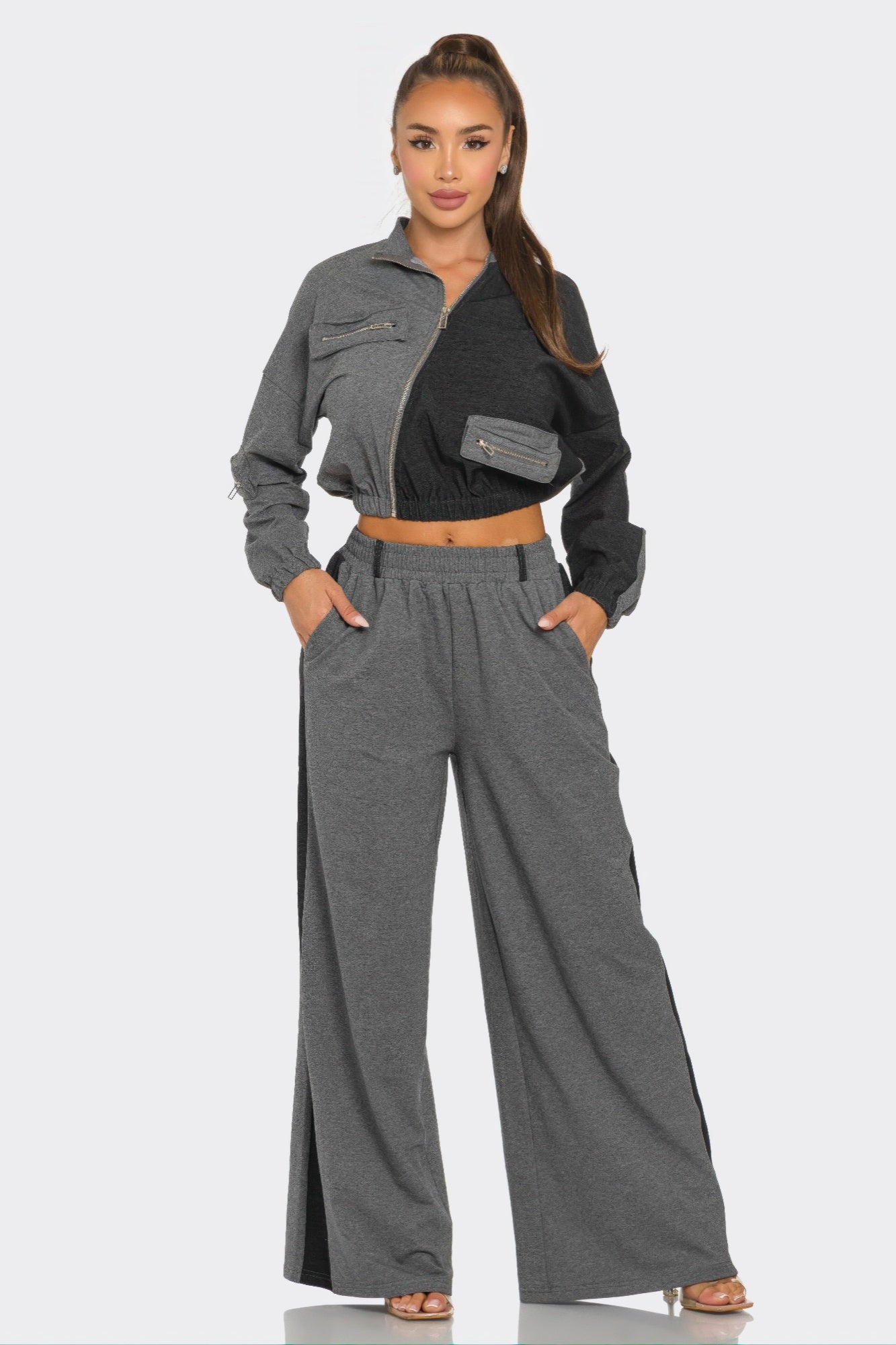 Kayna Color Block Pants Set