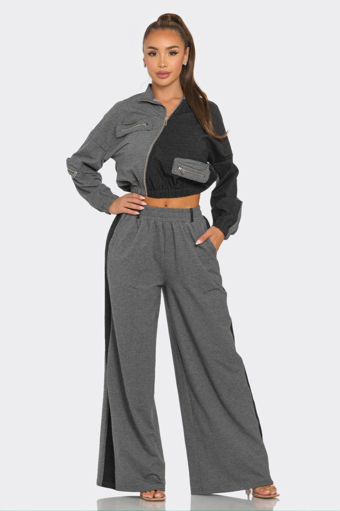 Kayna Color Block Pants Set