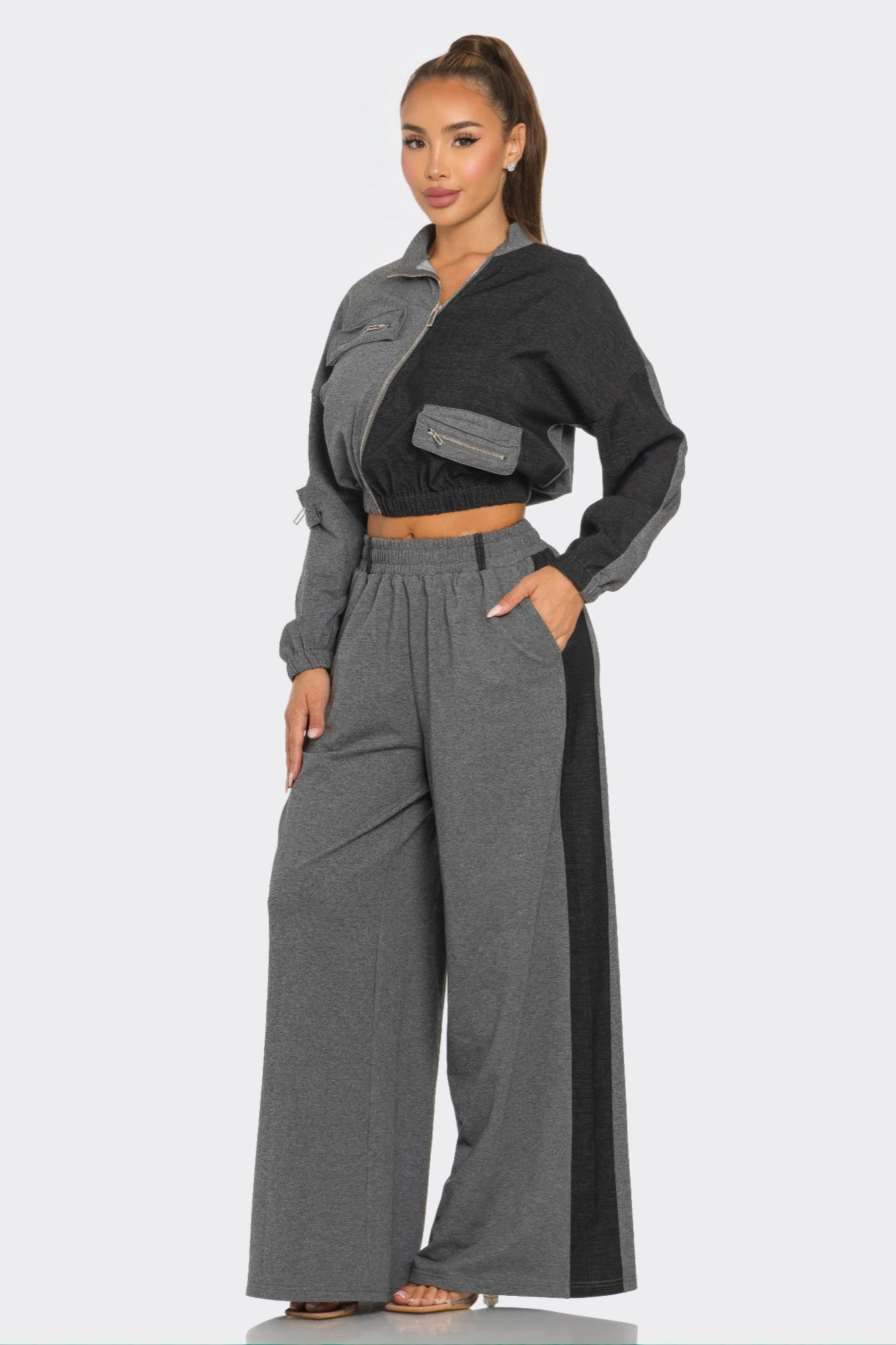 Kayna Color Block Pants Set