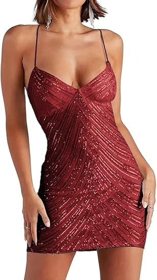 Middle East Summer Sexy Strap Vintage Sequined Dress