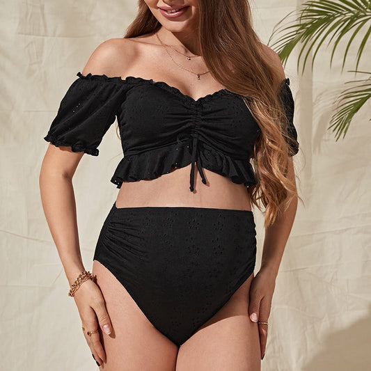 Daila Maternity Short Sleeve Flash Split Swimsuit