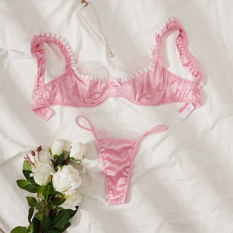 Sexy Lingerie Sexy Lace Floral High Quality Three Point Sexy Lingerie Set