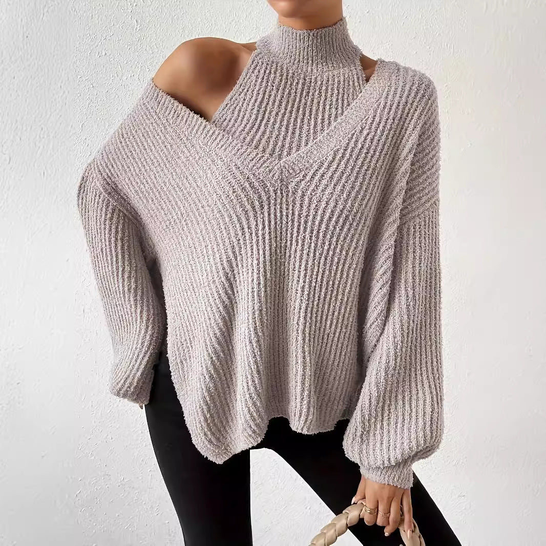 Tutu Knitted V neck Pullover Two Piece of Knitted Sweater