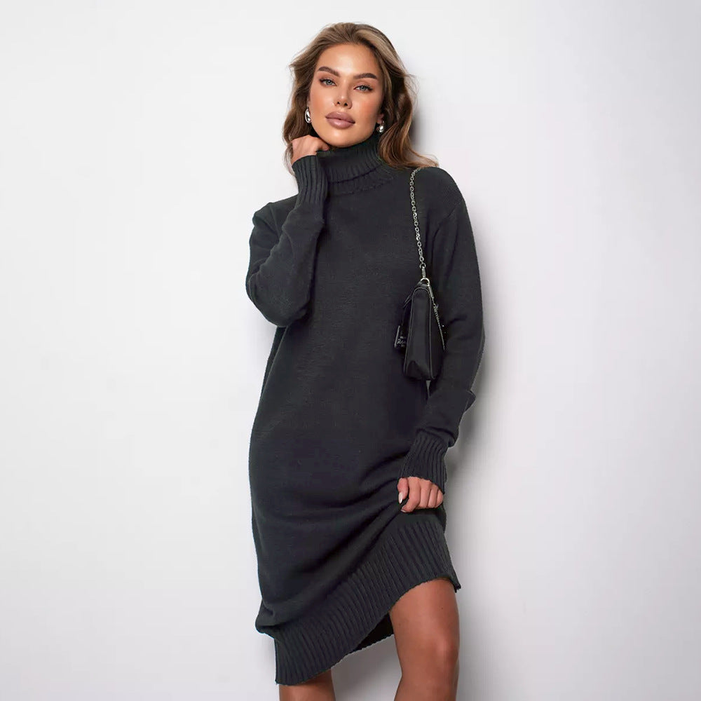 Turtleneck Woolen Turtleneck Dress