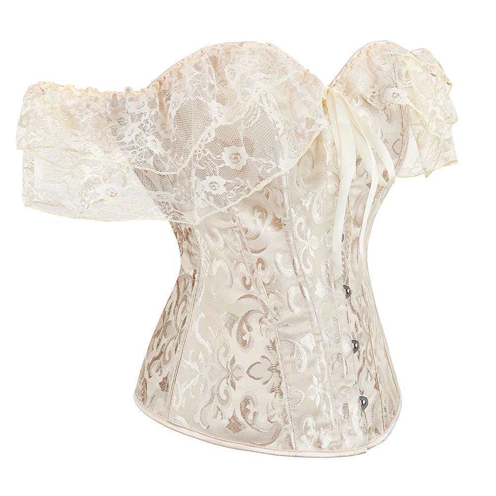 Vintage Off Shoulder Corset Bridal Sexy Waist Corset