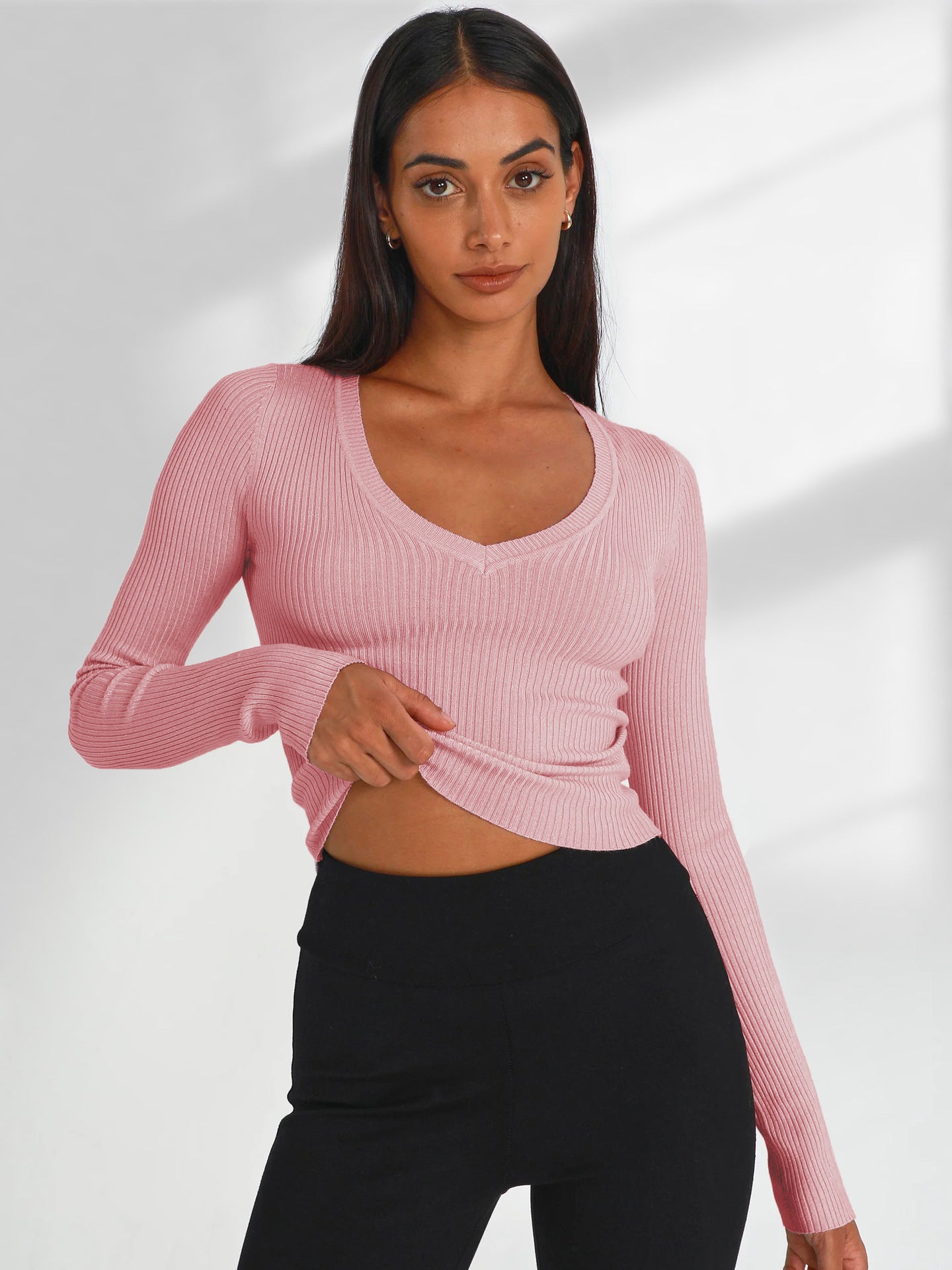 Allylee V neck Long Sleeved Top