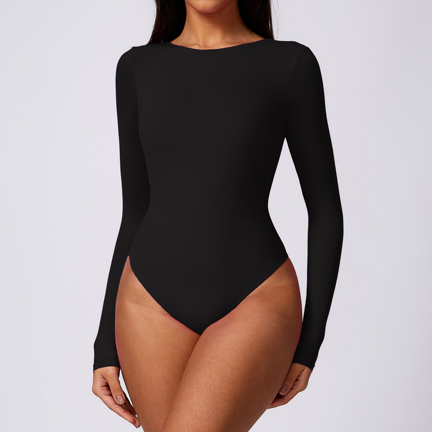 Glaze Base Body Shaping Triangle Bodysuit Long Sleeve Yoga Jumpsuit