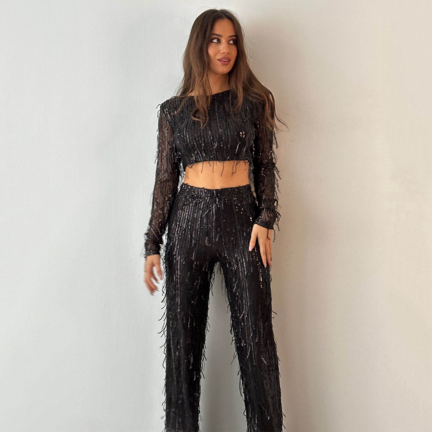 Leva Casual Sequin Tassel Two Piece Set