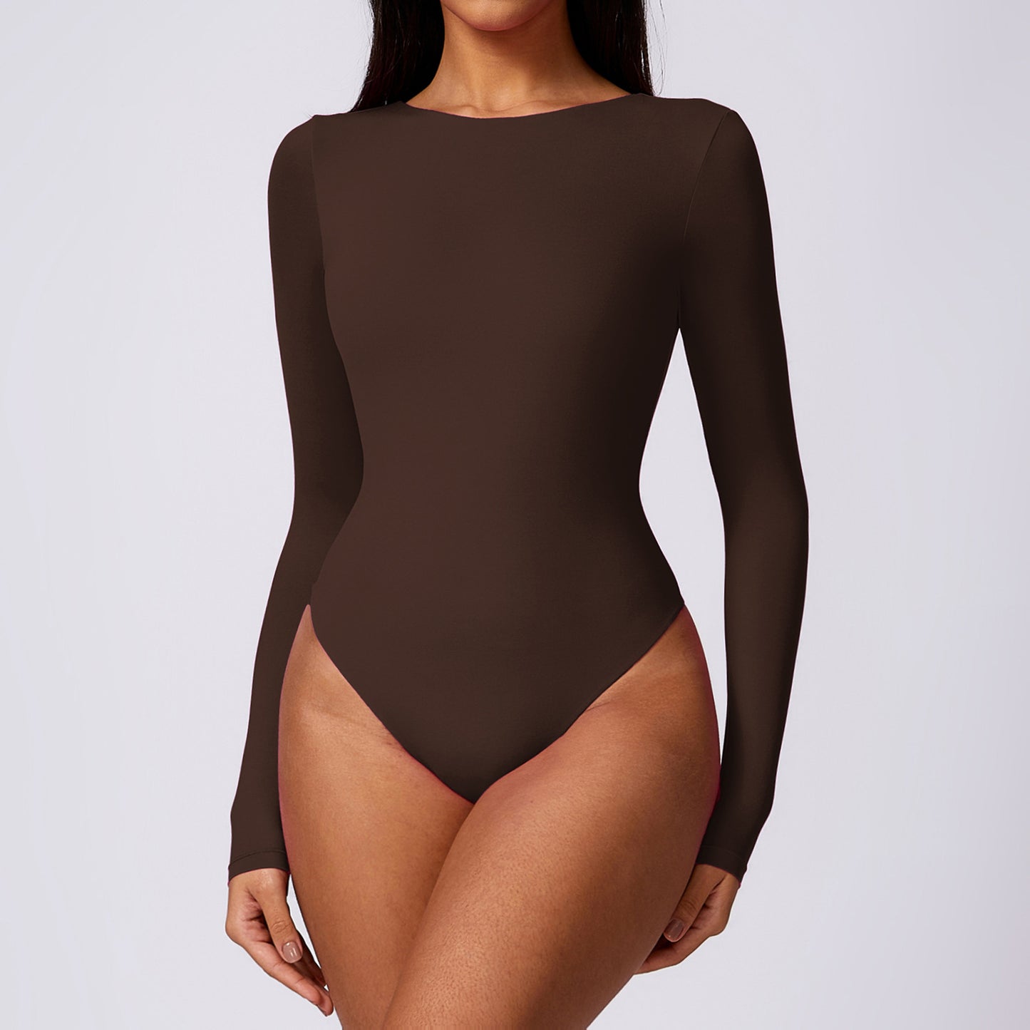 Glaze Base Body Shaping Triangle Bodysuit Long Sleeve Yoga Jumpsuit