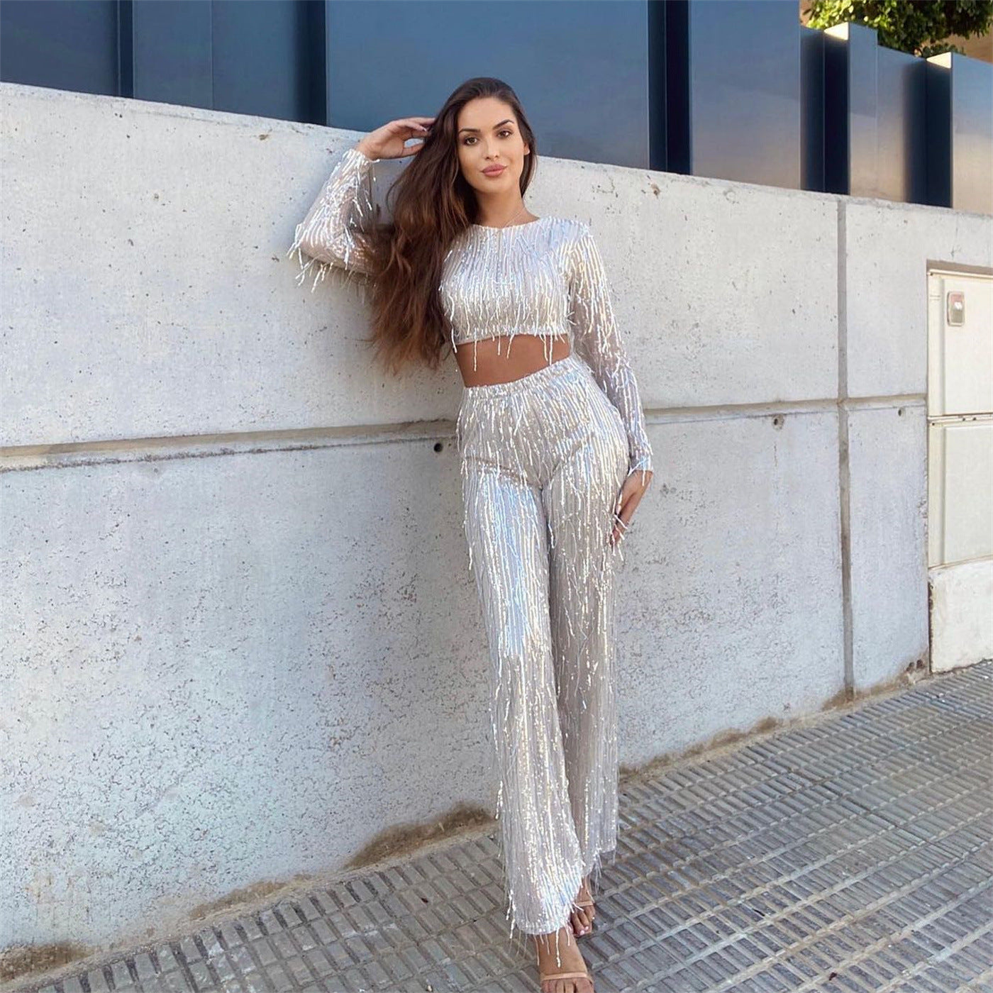 Leva Casual Sequin Tassel Two Piece Set