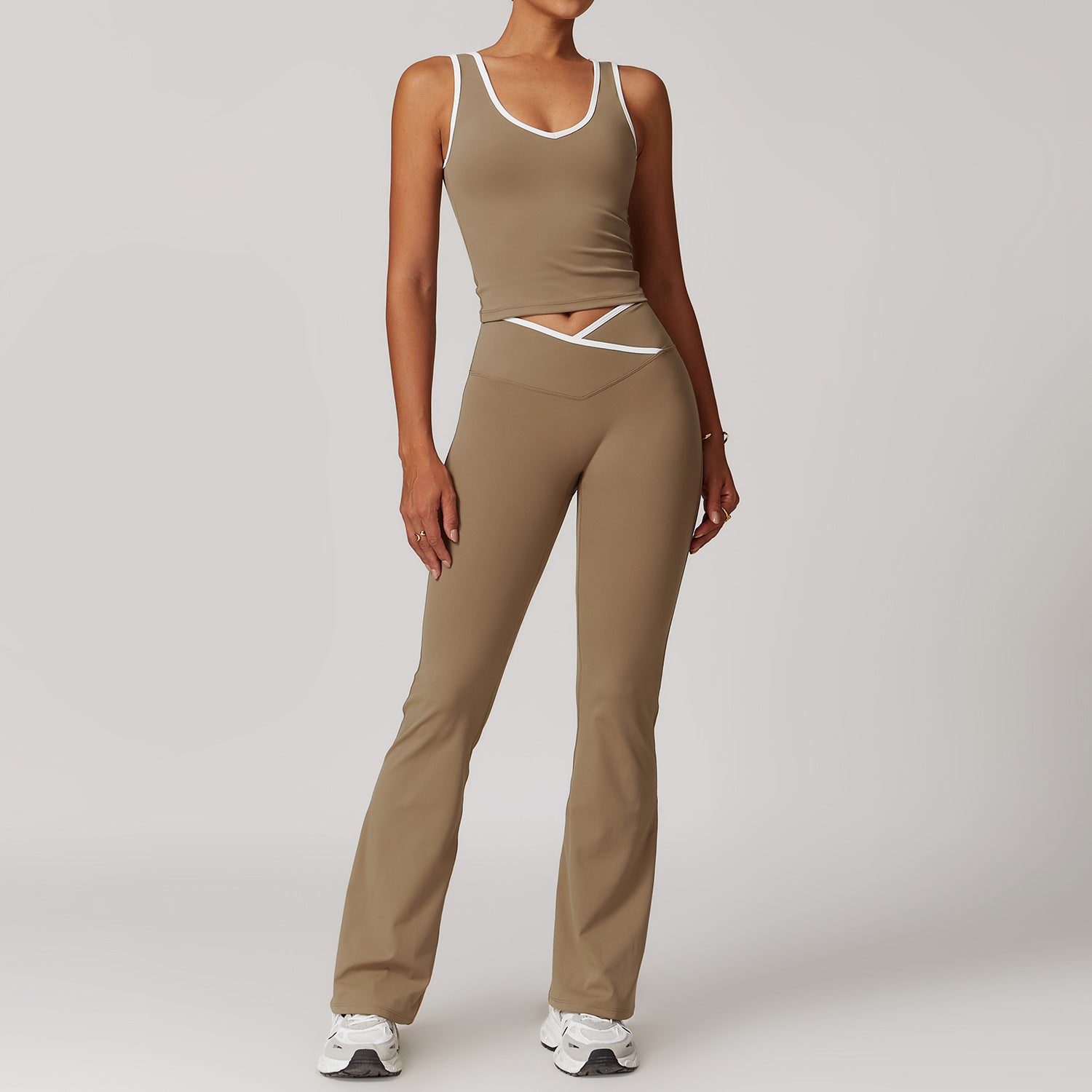 Cross High Top Sports Suit Women Contrast Color Backless Tight Nude Feel Yoga Suit Suit Running Fitness Yoga Wear