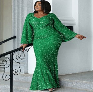 plus Size Plump Girls Women Long Wedding Cocktail Hip Fishtail Party Evening Dress Women