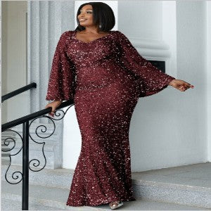 plus Size Plump Girls Women Long Wedding Cocktail Hip Fishtail Party Evening Dress Women