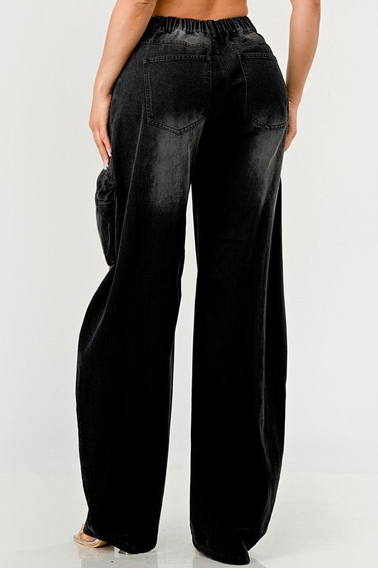 Athina Black washed out cargo pants - NUTRAL ATTIRE