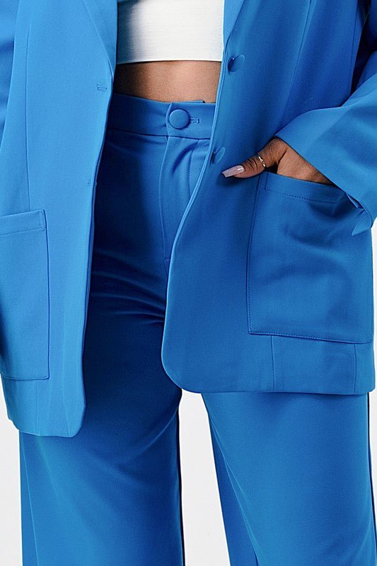 ATHINA CASUAL LOOSE FIT BLAZER AND PANTS - NUTRAL ATTIRE