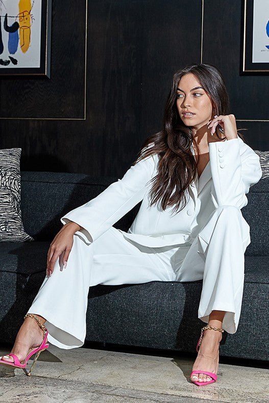 ATHINA CASUAL LOOSE FIT BLAZER AND PANTS - NUTRAL ATTIRE