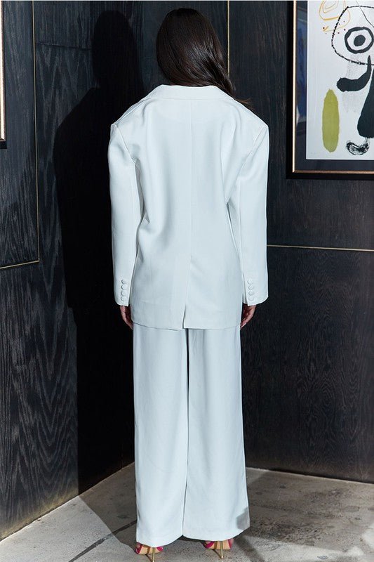 ATHINA CASUAL LOOSE FIT BLAZER AND PANTS - NUTRAL ATTIRE