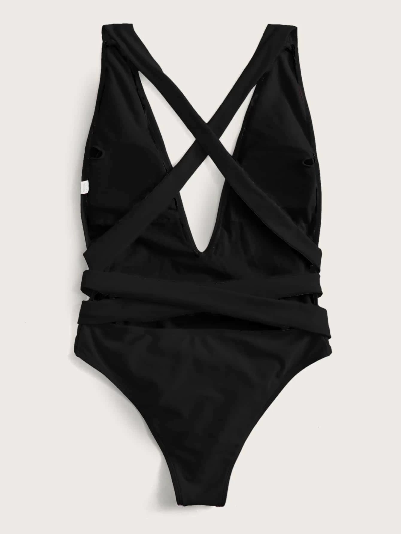 Bae Watch Deep V Tied One - Piece Swimsuit - NUTRAL ATTIRE