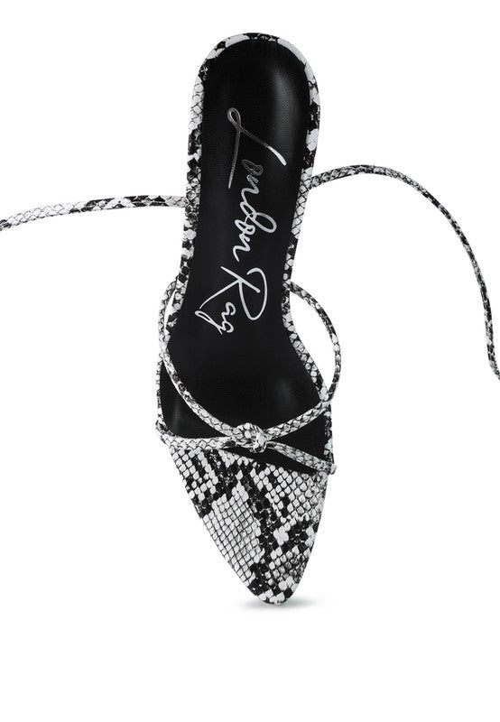 BONDAGE HIGH HEEL LACE UP SANDALS - NUTRAL ATTIRE