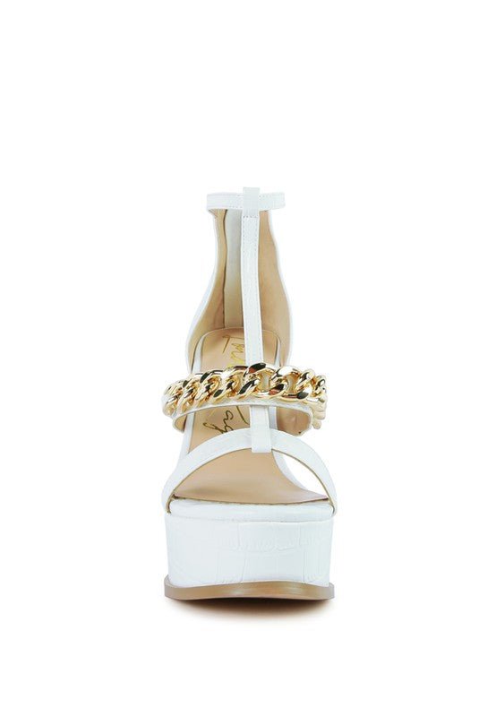 BONITA METAL CHAIN ZIP UP SANDAL - NUTRAL ATTIRE