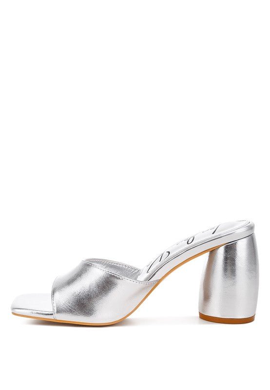 Bumblin Metallic Faux Leather Slip On Sandals Silver - NUTRAL ATTIRE