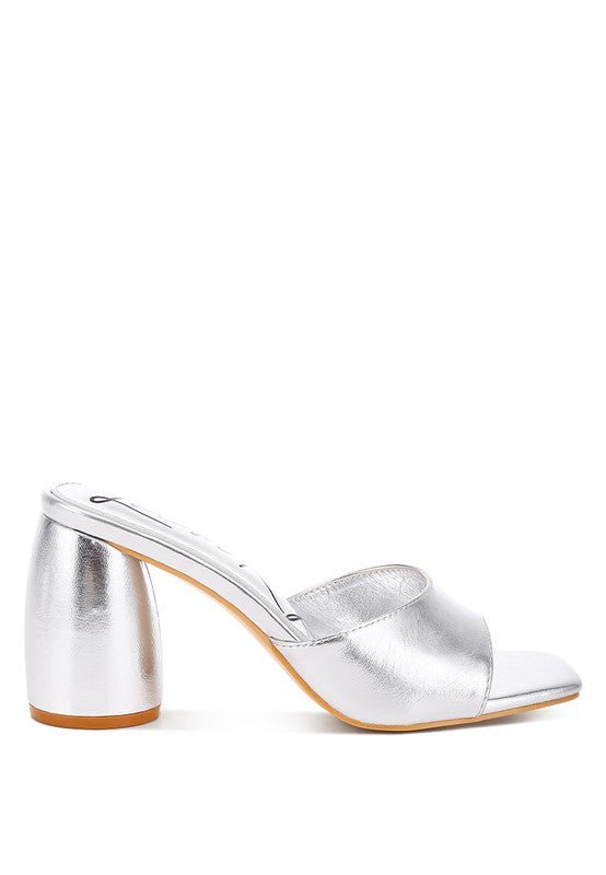 Bumblin Metallic Faux Leather Slip On Sandals Silver - NUTRAL ATTIRE