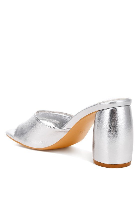 Bumblin Metallic Faux Leather Slip On Sandals Silver - NUTRAL ATTIRE