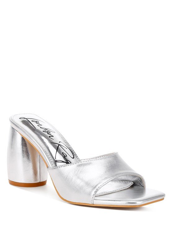 Bumblin Metallic Faux Leather Slip On Sandals Silver - NUTRAL ATTIRE