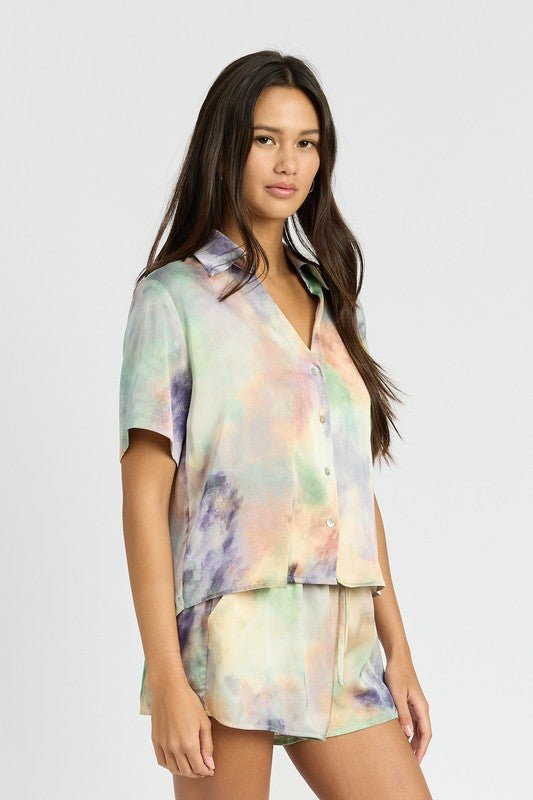 BUTTON DOWN CROPPED SHIRT - NUTRAL ATTIRE