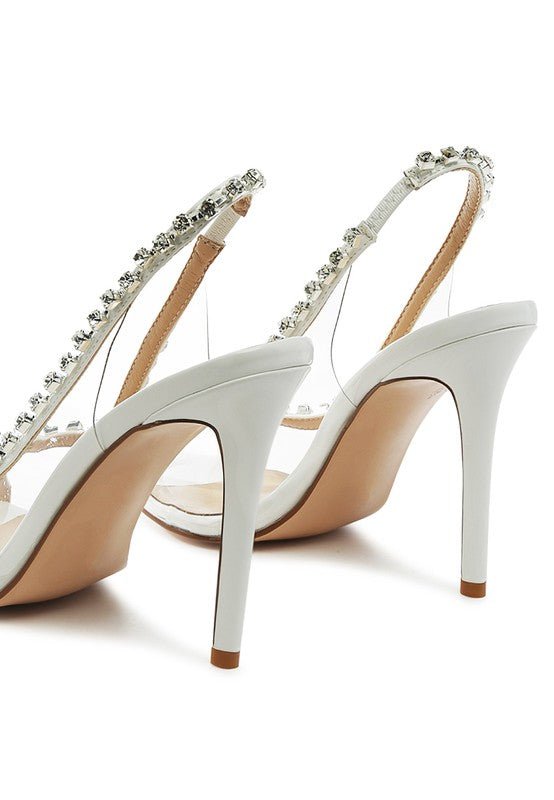 Camarine Clear Stiletto Sling - back - NUTRAL ATTIRE