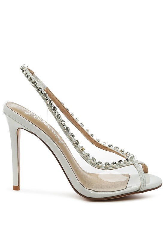 Camarine Clear Stiletto Sling - back - NUTRAL ATTIRE