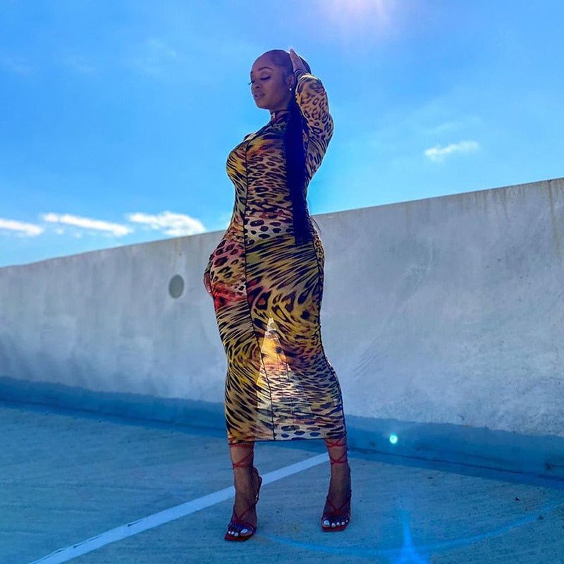 Color Me Leopard Dress - NUTRAL ATTIRE