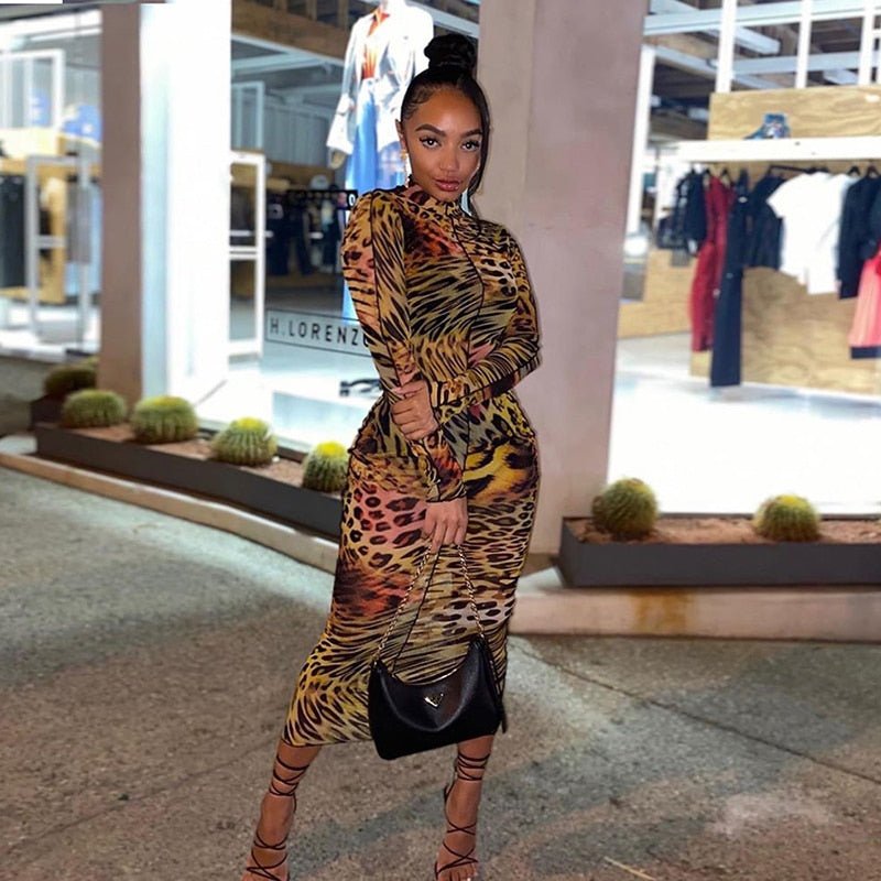 Color Me Leopard Dress - NUTRAL ATTIRE